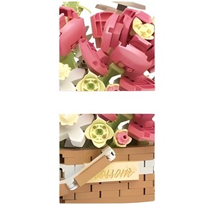 لگو سبد گل رز صورتی مدل 1088