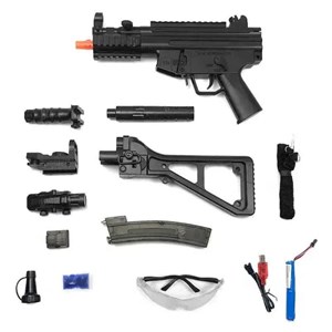 تفنگ اسباب بازی شارژی بزرگ تیر ژله ای و تیر فومی مدل MP5K Black Gel Blaster_تفنگ اسباب بازی
