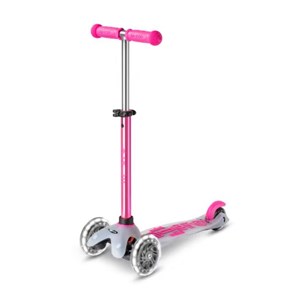 اسکوتر مینی دلوکس نئوکروم با بدنه شفاف و چرخ های چراغ دار مدل Micro - Mini Scooter Deluxe Flux Neochrome LED - Pink_اسکوتر