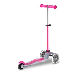 اسکوتر مینی دلوکس نئوکروم با بدنه شفاف و چرخ های چراغ دار مدل Micro - Mini Scooter Deluxe Flux Neochrome LED - Pink_اسکوتر