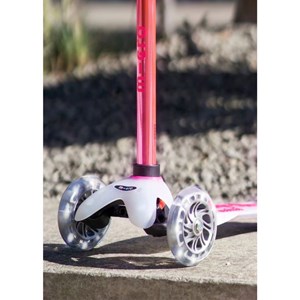 اسکوتر مینی دلوکس نئوکروم با بدنه شفاف و چرخ های چراغ دار مدل Micro - Mini Scooter Deluxe Flux Neochrome LED - Pink_اسکوتر