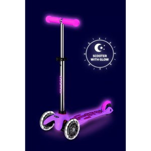 اسکوتر مینی دلوکس نئوکروم با بدنه شفاف و چرخ های چراغ دار مدل Micro - Mini Micro Deluxe Glow LED - Frosty Pink _اسکوتر