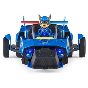 ماشین اسباب بازی تبدیل شونده چیس سگ های نگهبان مدل Spin Master - Paw Patrol - The Mighty Movie - Chase Transforming Cruiser _ماشین اسباب بازی