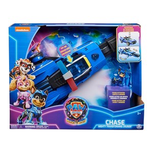 ماشین اسباب بازی تبدیل شونده چیس سگ های نگهبان مدل Spin Master - Paw Patrol - The Mighty Movie - Chase Transforming Cruiser _ماشین اسباب بازی