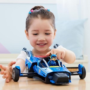 ماشین اسباب بازی تبدیل شونده چیس سگ های نگهبان مدل Spin Master - Paw Patrol - The Mighty Movie - Chase Transforming Cruiser _ماشین اسباب بازی