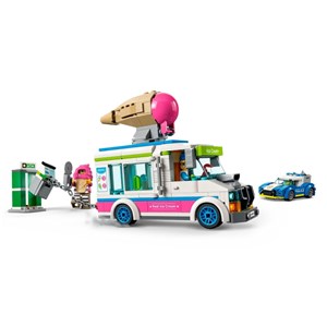 لگو سیتی ماشین پلیس و کامیون بستنی فروشی 317 قطعه مدل Lego City_Ice Cream Truck Police Chase_60314 Building Kit_لگو