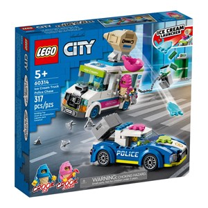 لگو سیتی ماشین پلیس و کامیون بستنی فروشی 317 قطعه مدل Lego City_Ice Cream Truck Police Chase_60314 Building Kit_لگو