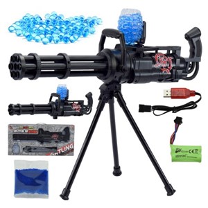 تفنگ اسباب بازی شارژی تیر ژله ای پایه دار مدل Gatling gun with gel balls _تفنگ اسباب بازی