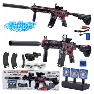 تفنگ اسباب بازی شارژی تیر ژله ای قرمز مدل CARBINE M416_تفنگ اسباب بازی