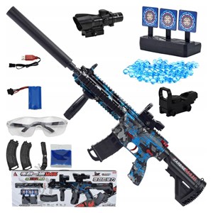 تفنگ اسباب بازی شارژی تیر ژله ای آبی مدل CARBINE M416 _تفنگ اسباب بازی