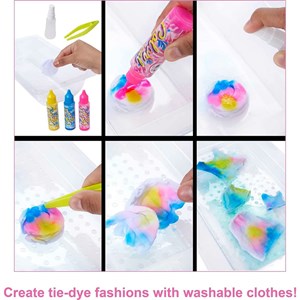 استودیوی عروسک های جادویی همراه با 50 سورپرایز مدل Mattel - Dolls - Color Reveal Gift Set Tie-Dye Fashion Maker With 2 Dolls_عروسک سورپرایزی