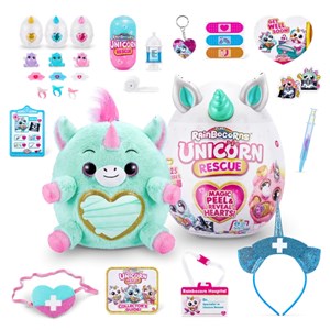 عروسک سورپرایزی رینبوکورنز RainBocoRns سری Unicorn Rescue با شاخ آبی_عروسک سورپرایزی