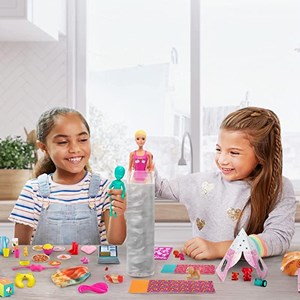 عروسک جادويی باربی همراه 50 سورپرايز مدل Mattel - Dolls - Color Reveal Slumber Party Fun Dolls and Accessories_عروسک سورپرایزی