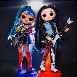 عروسک 2 تایی ال او ال سورپرایز LOL Surprise سری OMG Remix مدل Rocker Boi و Punk Grrrl_عروسک سورپرایزی