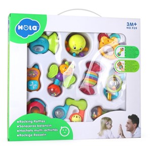 جغجغه دندانگیر رنگارنگ 10 عددی هولی تویز Hola Toys مدل 939_اسباب بازی نوزادی
