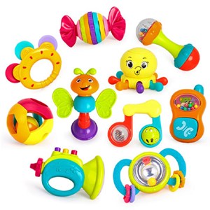 جغجغه دندانگیر رنگارنگ 10 عددی هولی تویز Hola Toys مدل 939_اسباب بازی نوزادی
